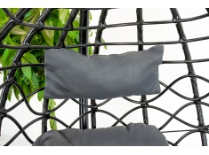 Fotel wiszący kosz kokon bujany huśtawka bujak czarny, SW007 - black - fotel + poduszki + Z01 nowy