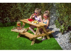 Stół piknikowy z ławeczkami drewniany dla dzieci impregnowany, 0000009999