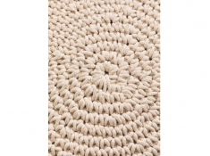 Okrągły bawełniany puf w stylu boho, Indianround - ecru(209)