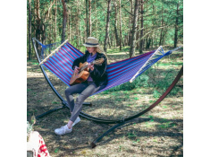 Stelaż na hamak huśtawka stalowy rozkładany 2w1 czarny, 0000004891