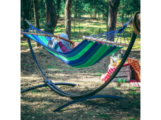 Stelaż na hamak huśtawka stalowy rozkładany 2w1 czarny, 0000004891