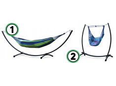 Stelaż na hamak huśtawka stalowy rozkładany 2w1 czarny, 0000004891