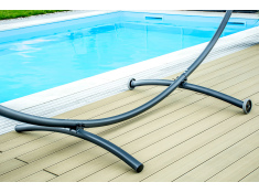 Stelaż na hamak mobilny na kółkach stojak ogrodowy grafitowy, 0000011652