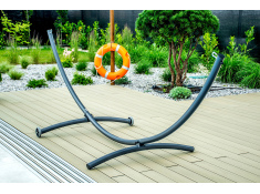 Stelaż na hamak mobilny na kółkach stojak ogrodowy grafitowy, 0000011652