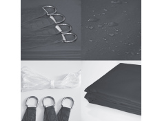 Daszek żagiel przeciwsłoneczny ogrodowy 7x5x5 ciemny szary, 0000004758