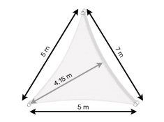 Daszek żagiel przeciwsłoneczny ogrodowy 7x5x5 ciemny szary, 0000004758