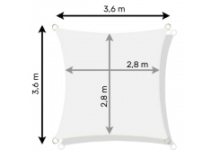 Żagiel przeciwsłoneczny parason daszek 3,6 x 3,6 m beżowy, 0000001300$BEZ
