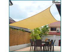 Żagiel przeciwsłoneczny parason daszek 3,6 x 3,6 m beżowy, 0000001300$BEZ