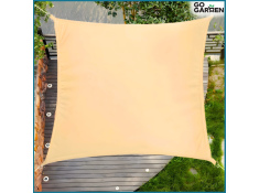 Żagiel przeciwsłoneczny parason daszek 3,6 x 3,6 m beżowy, 0000001300$BEZ