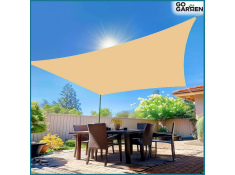 Żagiel przeciwsłoneczny parason daszek 3,6 x 3,6 m beżowy, 0000001300$BEZ