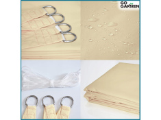 Żagiel przeciwsłoneczny parason daszek 3,6 x 3,6 m beżowy, 0000001300$BEZ