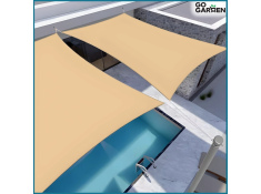 Żagiel przeciwsłoneczny parason daszek 3,6 x 3,6 m beżowy, 0000001300$BEZ