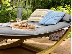 Familijny hamak łóżko z drewnianym stelażem, Lounge Bed